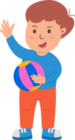 Enfant jouant avec un ballon  Illustration