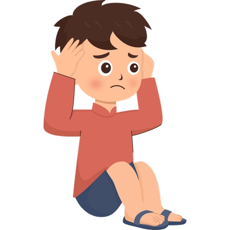 Enfant stressé  Illustration