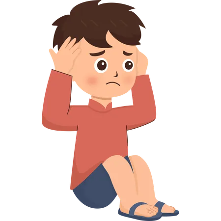 Enfant stressé  Illustration