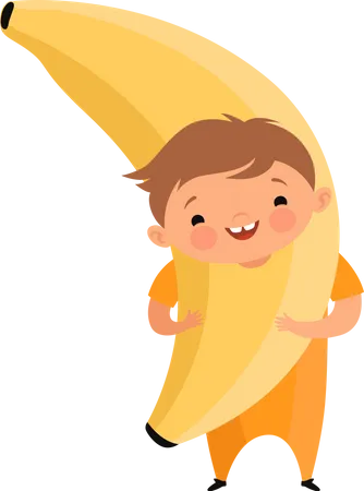 Enfants en costumes de banane  Illustration