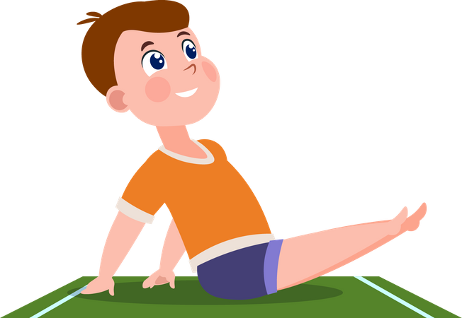 Enfants dans des poses de yoga  Illustration