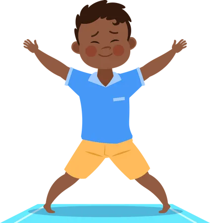 Enfants faisant du yoga  Illustration