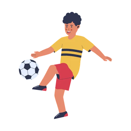 Les enfants jouent au football  Illustration