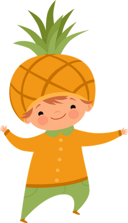 Enfants portant des costumes de fruits  Illustration