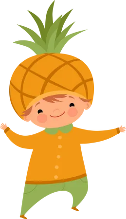 Enfants portant des costumes de fruits  Illustration