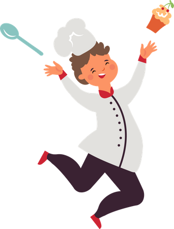 Enfants préparant la nourriture  Illustration