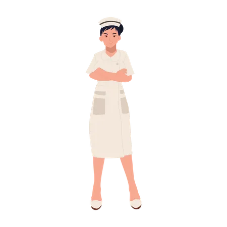 Enfermeira feminina confiante  Ilustração