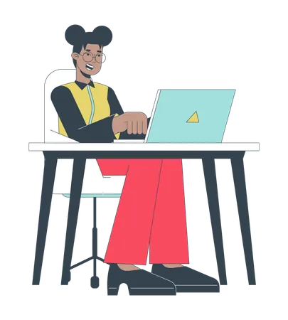 Engaged office worker female  Illustration