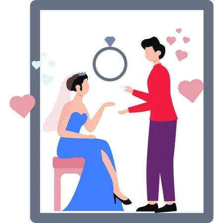 This Is An Engagement Picture Illustration