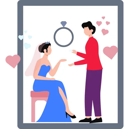 Engagement Picture Frame  Illustration