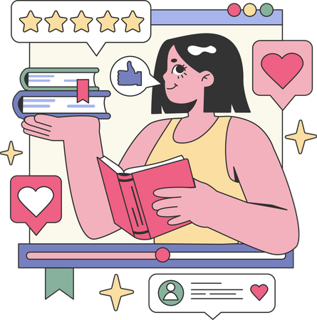 Engaging readers with thoughtful reviews and ratings  Illustration