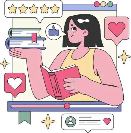 Engaging readers with thoughtful reviews and ratings  Illustration