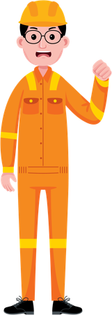 Engenheiro masculino com expressão de raiva  Illustration