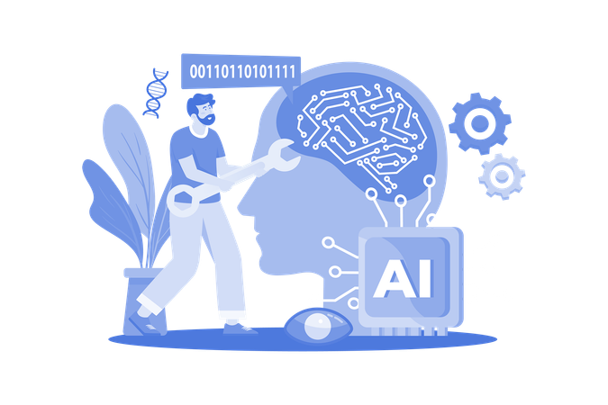 Engenheiro de inteligência artificial  Ilustração