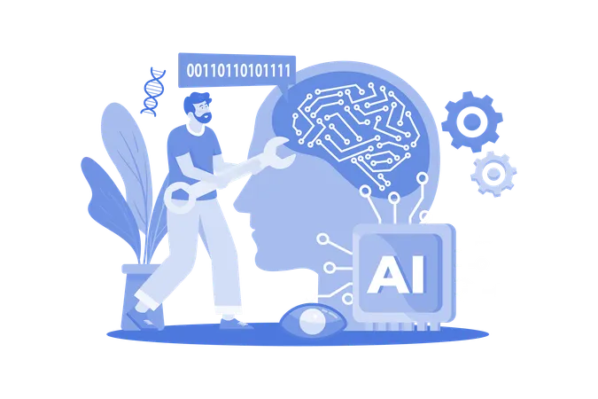 Engenheiro de inteligência artificial  Ilustração