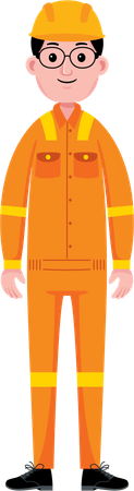 Engenheiro masculino em pé  Illustration