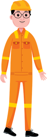 Engenheiro masculino em pé  Illustration
