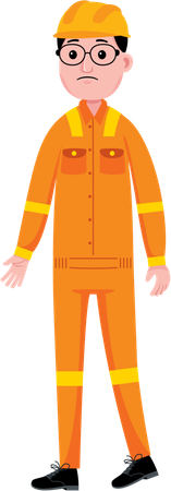 Engenheiro masculino em pé  Illustration