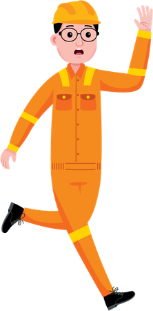Engenheiro correndo com pressa  Illustration