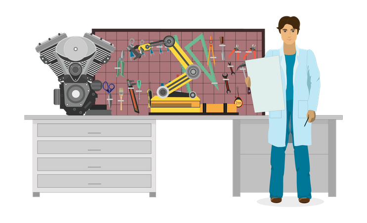 Engenheiro mecânico  Ilustração