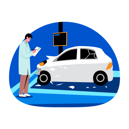 Engineer doing car testing  Illustration