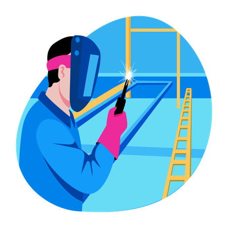 Engineer doing welding  Illustration