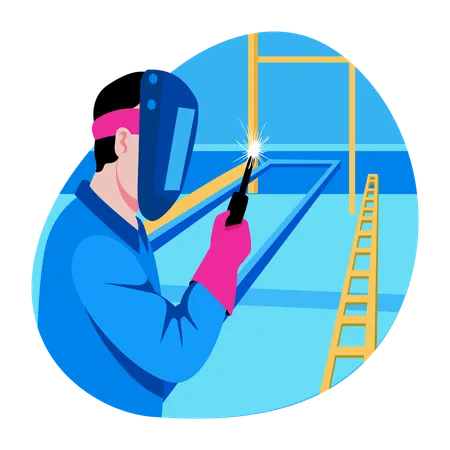 Engineer doing welding  Illustration