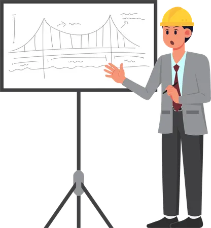 Engineer Explaining His Work  Illustration