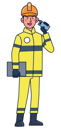 Bundle Of Vector Characters People In Various Occupations Such As Firefighter Project Supervisor Foreman Flat Illustration Vector Design Illustration