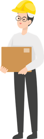 Engineer holding box  Illustration