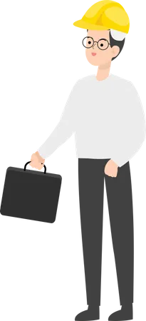 Engineer holding briefcase  Illustration