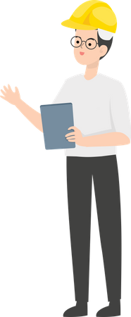 Engineer holding clipboard  Illustration