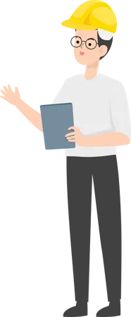 Engineer holding clipboard  Illustration