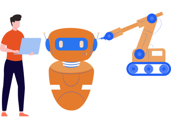 Engineer Making robot  Illustration
