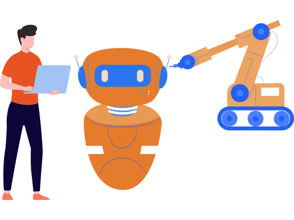 Engineer Making robot  Illustration