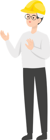 Engineer showing stop gesture  Illustration