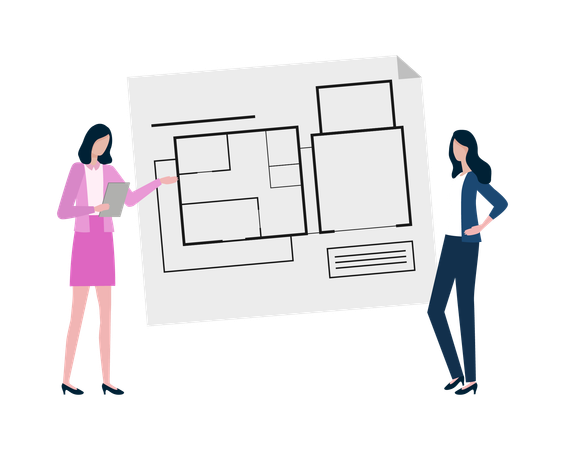 Engineer working on construction site  Illustration