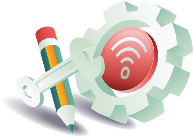 Symbol für die Reparatur technischer Signalnetze  Illustration