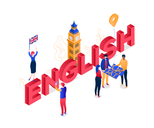 Englische Sprache  Illustration