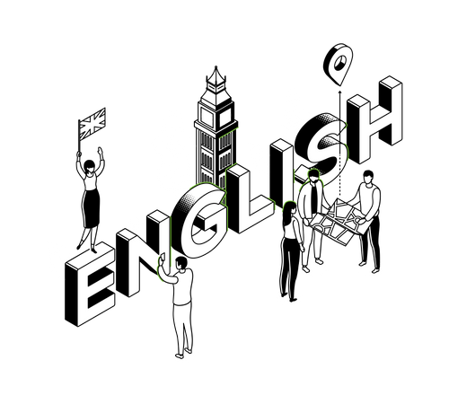 Englische Sprache  Illustration