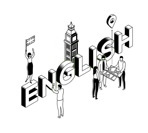 Englische Sprache  Illustration