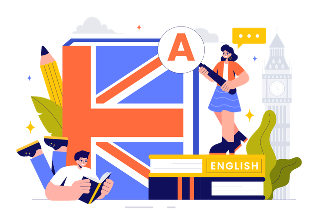 English Language Learning  Illustration