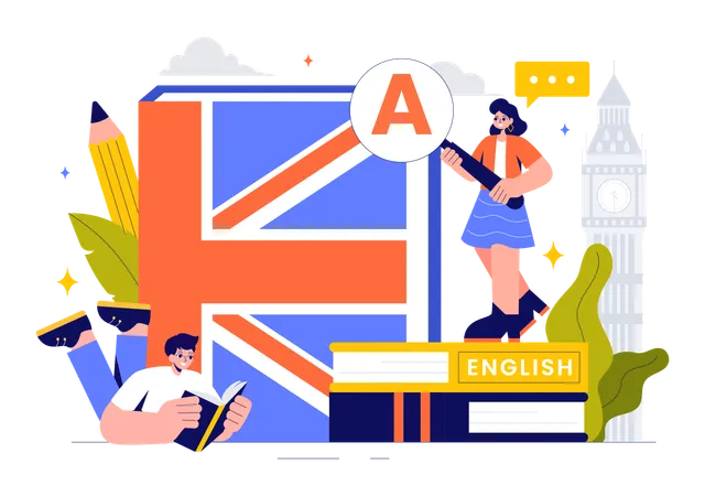 English Language Learning  Illustration