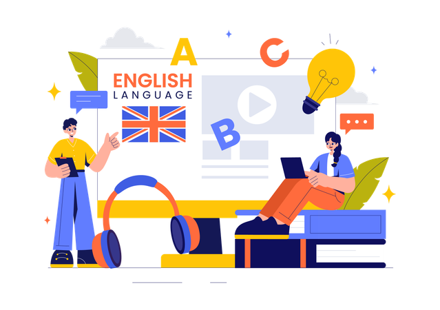 English Language Learning  Illustration