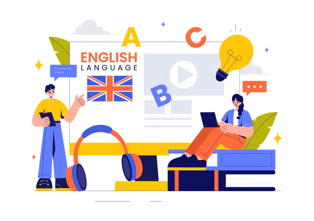 English Language Learning  Illustration