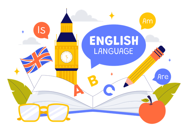 English Language Learning  Illustration