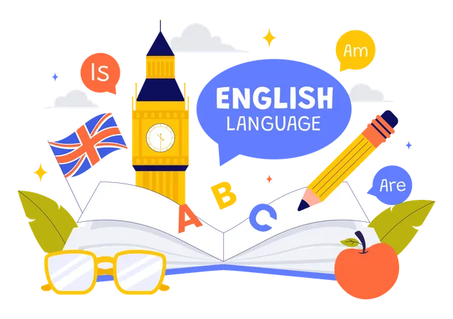 English Language Learning  Illustration