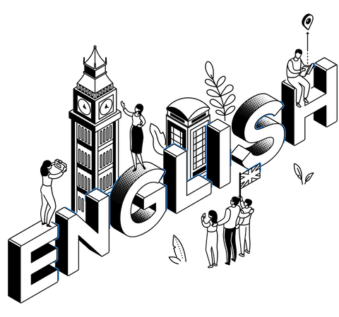 English language learning  Illustration