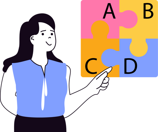 English teacher teaching english alphabets  Illustration