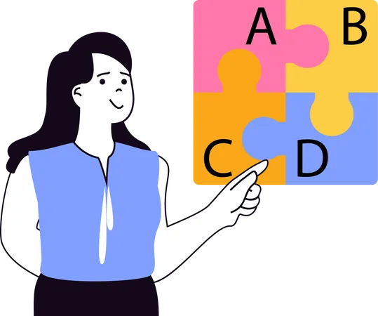 English teacher teaching english alphabets  Illustration